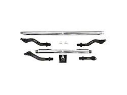 Apex Chassis 2.5-Ton Tie Rod and Drag Link Assembly with Flip Kit for Dana 44 and 4.50+ Inch Lift; Polished Aluminum (20-24 Jeep Gladiator Launch Edition, Mojave & Rubicon)