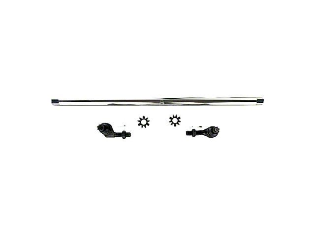 Apex Chassis 1-Ton Drag Link Kit without Flip Kit; Polished Aluminum (07-18 Jeep Wrangler JK)