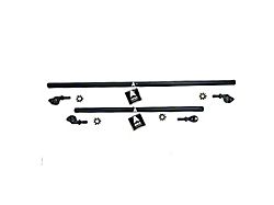 Apex Chassis 1-Ton Aluminum Steering Kit with Drag Link Flip for 3.50+ Inch Lift; Black (07-18 Jeep Wrangler JK)