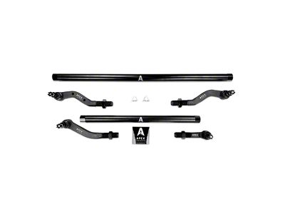 Apex Chassis 2.5-Ton Tie Rod and Drag Link Assembly without Flip Kit for Dana 44 and 0 to 4.50-Inch Lift; Steel (18-24 Jeep Wrangler JL Rubicon)