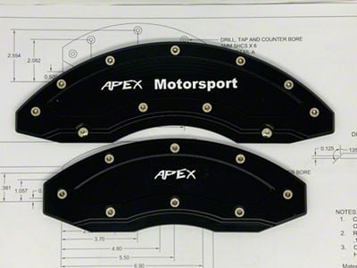 Apex Overlay Gen III Brake Caliper Overlays; Black; Front and Rear (21-24 Bronco w/ 18+ Inch Wheels)