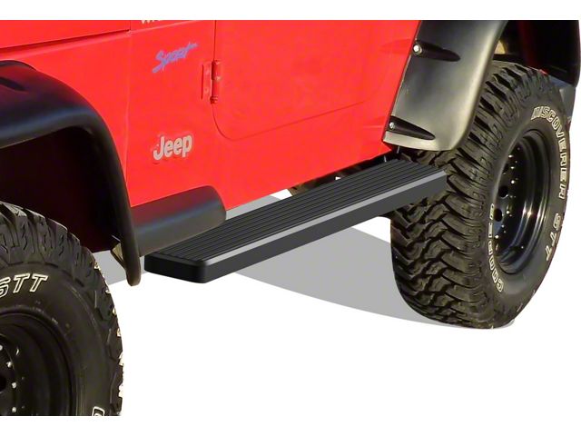 5-Inch iStep Running Boards; Black (87-06 Jeep Wrangler YJ & TJ, Excluding Unlimited)