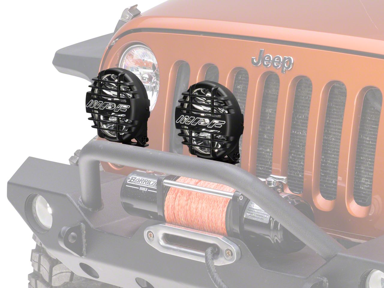 ARB Jeep Wrangler 6.50-Inch IPF 968 Series Round Halogen Lights ...