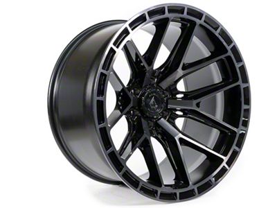 Arena Battle Glossy Black with Machined DDT Face and Lip 6-Lug Wheel; 22x12; -44mm Offset (03-09 4Runner)