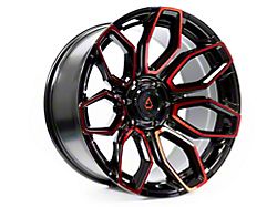 Arena Cobra Glossy Black Machine with Red Tint 6-Lug Wheel; 20x10; -18mm Offset (04-15 Titan)