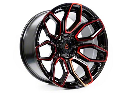 Arena Cobra Glossy Black Machine with Red Tint 6-Lug Wheel; 20x10; -18mm Offset (04-15 Titan)