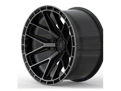 Arena Battle Glossy Black with Machined DDT Face and Lip 6-Lug Wheel; 20x9; 1mm Offset (04-15 Titan)