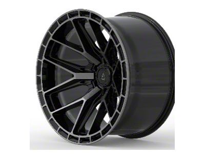 Arena Battle Glossy Black with Machined DDT Face and Lip 6-Lug Wheel; 22x10; -18mm Offset (04-15 Titan)