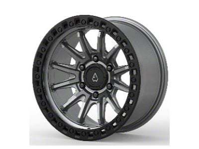 Arena Mission Satin Gunmetal Center with Satin Black Lip 6-Lug Wheel; 20x9; 20mm Offset (04-15 Titan)