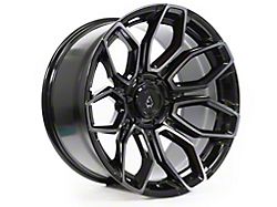 Arena Cobra Glossy Black with Brushed DDT Face Clear 6-Lug Wheel; 22x10; -18mm Offset (05-15 Tacoma)