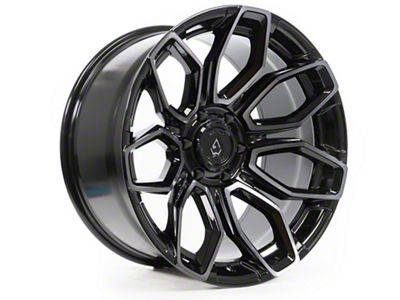 Arena Cobra Glossy Black with Brushed DDT Face Clear 6-Lug Wheel; 20x9; 0mm Offset (16-23 Tacoma)