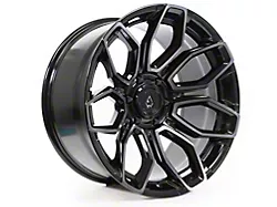 Arena Cobra Glossy Black with Brushed DDT Face Clear 6-Lug Wheel; 22x10; -18mm Offset (16-23 Tacoma)