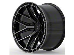 Arena Battle Glossy Black with Machined DDT Face and Lip 6-Lug Wheel; 22x10; -18mm Offset (22-25 Bronco Raptor)