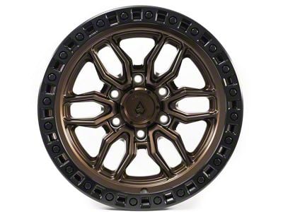 Arena Hustle Smoked Bronze Center with Satin Black Lip 6-Lug Wheel; 17x9; -12mm Offset (21-25 Bronco, Excluding Raptor)