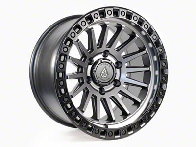 Arena Mesa Satin Gun Metal Center with Satin Black Lip 6-Lug Wheel; 20x9; 0mm Offset (22-25 Bronco Raptor)