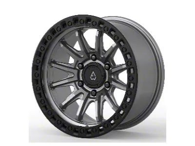 Arena Mission Satin Gunmetal Center with Satin Black Lip 6-Lug Wheel; 20x10; -18mm Offset (22-25 Bronco Raptor)