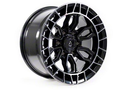 Arena Recon Glossy Black Center with Machined DDT Lip 6-Lug Wheel; 20x9; 1mm Offset (22-25 Bronco Raptor)