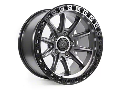 Arena Mission Satin Gunmetal Center with Satin Black Lip Wheel; 17x9; -12mm Offset (20-25 Jeep Gladiator JT)