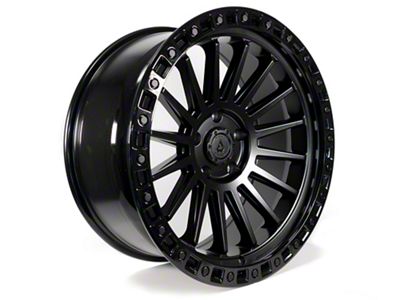 Arena Mesa Satin Black Center with Glossy Black Lip Wheel; 20x9; 0mm Offset (05-10 Jeep Grand Cherokee WK)