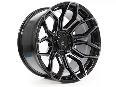 Arena Cobra Glossy Black with Brushed DDT Face Clear Wheel; 22x10; -18mm Offset (07-18 Jeep Wrangler JK)