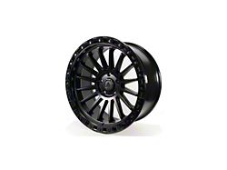 Arena Mesa Satin Black Center with Glossy Black Lip Wheel; 17x9; -12mm Offset (18-25 Jeep Wrangler JL)