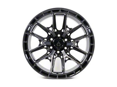 Arena Battle Glossy Black with Machined DDT Face and Lip 6-Lug Wheel; 20x10; -18mm Offset (16-24 Titan XD)