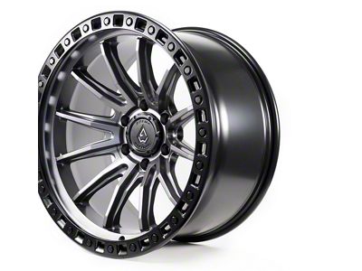 Arena Mission Satin Gunmetal Center with Satin Black Lip 6-Lug Wheel; 20x10; -18mm Offset (16-24 Titan XD)