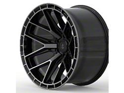 Arena Battle Glossy Black with Machined DDT Face and Lip 6-Lug Wheel; 20x9; 1mm Offset (22-25 Tundra)