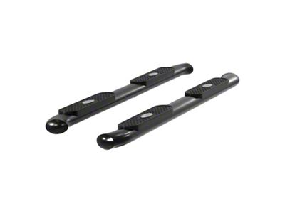 4-Inch Oval Side Step Bars; Black (05-23 Tacoma Double Cab)