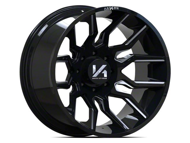 Arkon Off-Road Roosevelt Gloss Black with Milled Edges 6-Lug Wheel; 20x12; -51mm Offset (16-23 Tacoma)