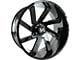 Arkon Off-Road Lincoln Gloss Black Milled 6-Lug 4-Wheel Kit; 24x12; -51mm Offset (22-24 Tundra)