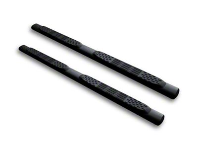 Armordillo 5-Inch Oval Side Step Bars; Matte Black (05-21 Frontier Crew Cab)