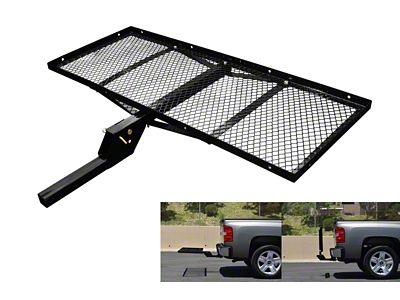 Armordillo 2-Inch Receiver Hitch Fold Up Tray Style Cargo Carrier; 23-Inch x 59-Inch (Universal; Some Adaptation May Be Required)