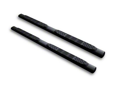 Armordillo 5-Inch Oval Side Step Bars; Matte Black (04-24 Titan Crew Cab)