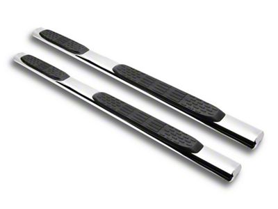 Armordillo 5-Inch Oval Side Step Bars; Polished (04-24 Titan Crew Cab)