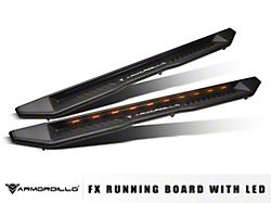 Armordillo FX Running Boards with LED Lights; Matte Black (22-25 Tundra CrewMax)