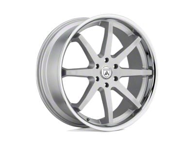 Asanti Kaiser Brushed Silver with Chrome Lip 6-Lug Wheel; 24x10; 30mm Offset (21-24 Bronco, Excluding Raptor)