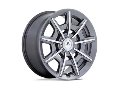 Asanti Esquire Gloss Anthracite Bright Machined Wheel; 22x10.5; 45mm Offset (84-01 Jeep Cherokee XJ)