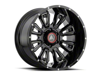 Asanti Blackhawk Gloss Black Milled Wheel; 20x9; 18mm Offset (20-24 Jeep Gladiator JT)