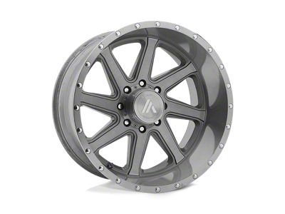 Asanti Windmill Titanium Brushed Wheel; 20x10; -12mm Offset (20-24 Jeep Gladiator JT)