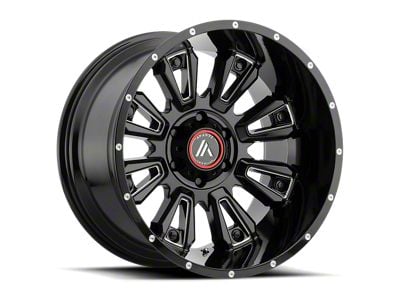 Asanti Blackhawk Gloss Black Milled Wheel; 20x9; 18mm Offset (07-18 Jeep Wrangler JK)