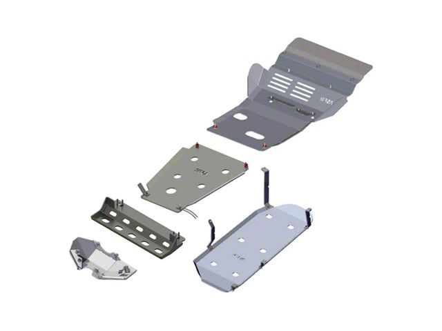 ASFIR 4x4 5-Piece Skid Plate System; Bare Aluminum (10-24 4.0L 4Runner w/o KDSS System)