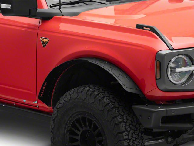 Attica 4x4 Terra Series Fender Flares; Front; Textured Black (21-24 Bronco, Excluding Raptor)