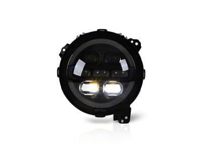 Attica 4x4 Rogue Series LED Projector Headlights; Black Housing; Clear Lens (18-25 Jeep Wrangler JL)