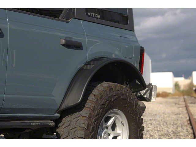 Attica 4x4 Frontier Series Fender Flares; Rear; Textured Black (21-24 Bronco)