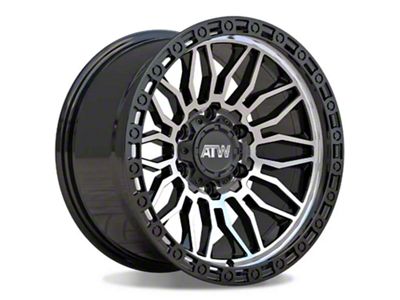 ATW Off-Road Wheels Nile Gloss Black with Machined Face 6-Lug Wheel; 17x9; 0mm Offset (03-09 4Runner)