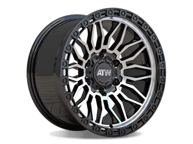ATW Off-Road Wheels Nile Gloss Black with Machined Face 6-Lug Wheel; 20x9; 10mm Offset (2024 Tacoma)
