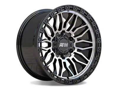 ATW Off-Road Wheels Nile Gloss Black with Machined Face 6-Lug Wheel; 17x9; 0mm Offset (21-24 Bronco, Excluding Raptor)