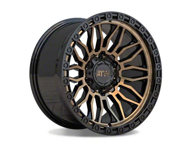 ATW Off-Road Wheels Nile Satin Black with Machined Bronze Face 6-Lug Wheel; 20x9; 10mm Offset (21-24 Bronco, Excluding Raptor)