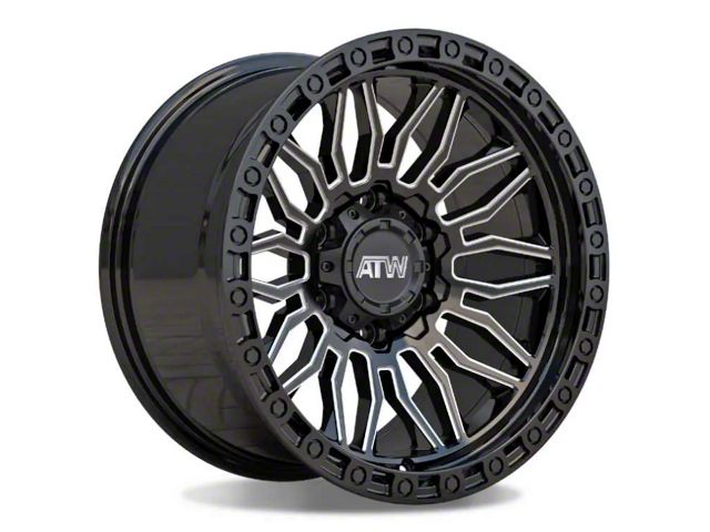 ATW Off-Road Wheels Nile Gloss Black with Milled Spokes 6-Lug Wheel; 20x10; -18mm Offset (22-24 Bronco Raptor)